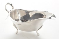 Lot 181 - A George V silver sauce boat, by Wilson &...