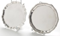 Lot 184 - A George V silver waiter, by Hamilton & Inches,...