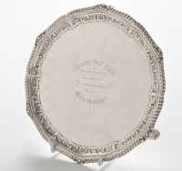 Lot 210 - A Victorian silver waiter, by Josiah Williams...