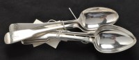 Lot 222 - A set of three George III silver tablespoons,...