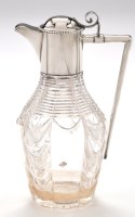 Lot 244 - An Edwardian silver mounted cut glass claret...