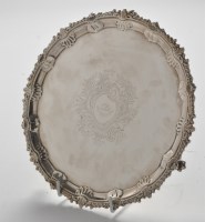Lot 250 - A Victorian silver salver, by Josiah Williams...
