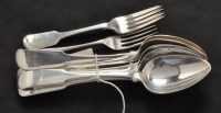 Lot 252 - A set of six George III silver table spoons,...