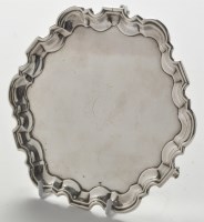 Lot 255 - A George II silver waiter, by John Langlands I...
