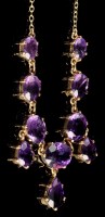 Lot 382 - An Edwardian style amethyst fringe necklace,...