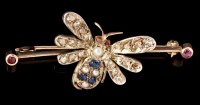 Lot 406 - A Victorian diamond, sapphire, pearl and ruby...