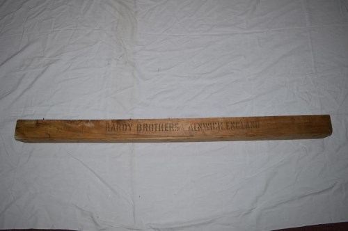 Lot 19 - Antique Hardy Brothers trade rod box, 53 x 4in.