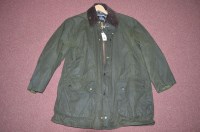 Lot 116 - A Gents Barbour ''Border'' wax jacket with...