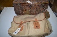 Lot 187 - A fishermans vintage basket creel (distressed);...