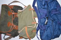 Lot 193 - Two canvas trimmed fisherman's bags with inner...