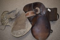 Lot 286 - A lady's brown leather side saddle, with...