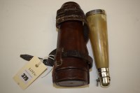 Lot 379 - A Victorian silver mounted horn flask, by John...