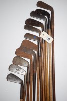 Lot 426 - Twelve hickory shafted irons, makers to...