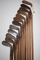 Lot 427 - Twelve hickory shafted irons, to include:...