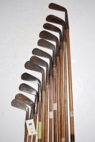 Lot 470 - Twelve hickory shafted irons, to include...