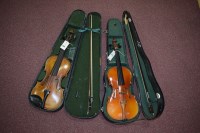 Lot 1502 - A violin by Norman Duke, London, the two piece...