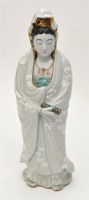 Lot 19 - Chinese grey glaze figure of Guanyin, standing...