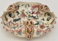 Lot 88 - Zsolnay Pecs trefoil shaped dish of 'Islamic'...