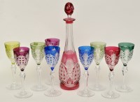Lot 97 - Val St. Lambert cut coloured overlay glass...