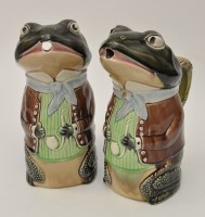 Lot 121 - Pair of Majolica water jugs of possible...