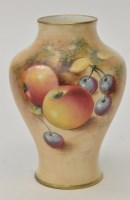 Lot 160 - Small Royal Worcester vase, signed ''Roberts'',...