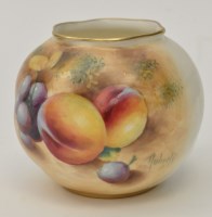 Lot 161 - Small Royal Worcester squat vase, signed...