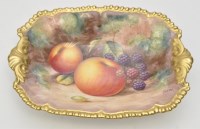 Lot 163 - Royal Worcester rectangular dish, signed...