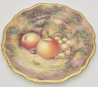 Lot 165 - Royal Worcester plate, signed ''Sibley-Lewis'',...