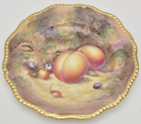 Lot 166 - Royal Worcester plate, signed ''Sibley-Lewis'',...