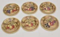 Lot 167 - Six Royal Worcester cabinet plates, signed ''J....