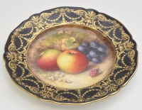 Lot 173 - Royal Worcester blue ground dish, signed ''R....