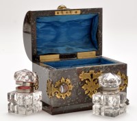 Lot 240 - A Victorian Scottish hardstone inkwell box, of...