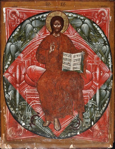 Lot 368 - Russian School An ikon depicting St. Mark...