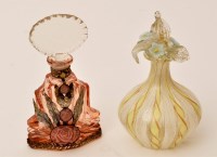 Lot 476 - A Czech Morlee glass scent bottle with applied...