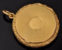 Lot 580 - A 19th Century yellow metal locket, with...