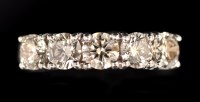 Lot 596 - A five stone diamond ring, each brilliant cut...