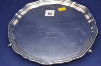 Lot 62 - An Elizabeth II silver waiter, by Viners...