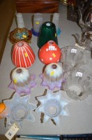 Lot 313 - Glass lamp shades for wall lights, to include:...