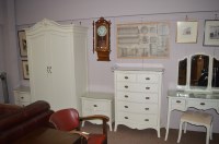 Lot 768 - A modern melamine six-piece bedroom suite,...