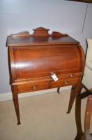 Lot 802 - A late 19th Century inlaid mahogany cylinder...
