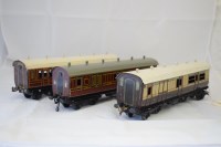 Lot 1557 - Bing for Bassett Lowke 0-gauge bogie coaches,...