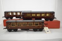 Lot 1571 - Three Hornby 0-gauge first class coaches, 402...