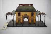 Lot 1600 - A Bing 0-gauge tinplate telegraph station, the...