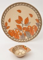 Lot 1095 - A Bursley Ware Charlotte Rhead bowl, with tube...