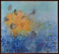 Lot 1179 - Manner of Anne Carrick - flower study, oil on...