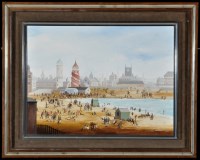 Lot 1308 - Braaq (Brian Shields) - seaside scene in...