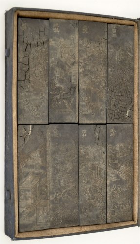 Lot 43 - A set of eight Chinese ink stones, each...