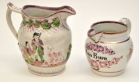 Lot 72 - Two Pearlware lustre jugs of 'North East'...