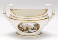 Lot 83 - Derby white ground sucrier, with two oval...
