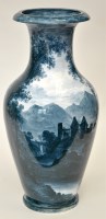 Lot 115 - Large Copeland pear shape ovoid vase, painted...